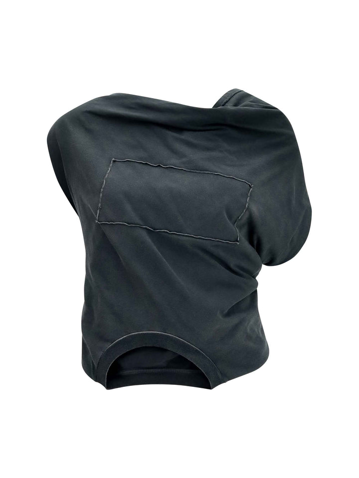 Asymmetric draped jersey Top