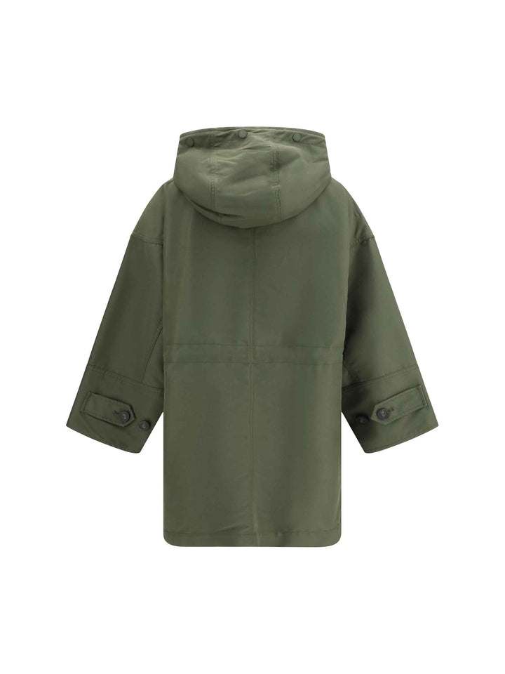 Water-repellent canvas midi Parka