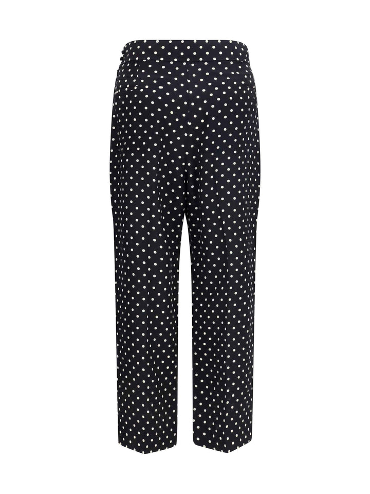 Polka-dot crêpe de chine Pants