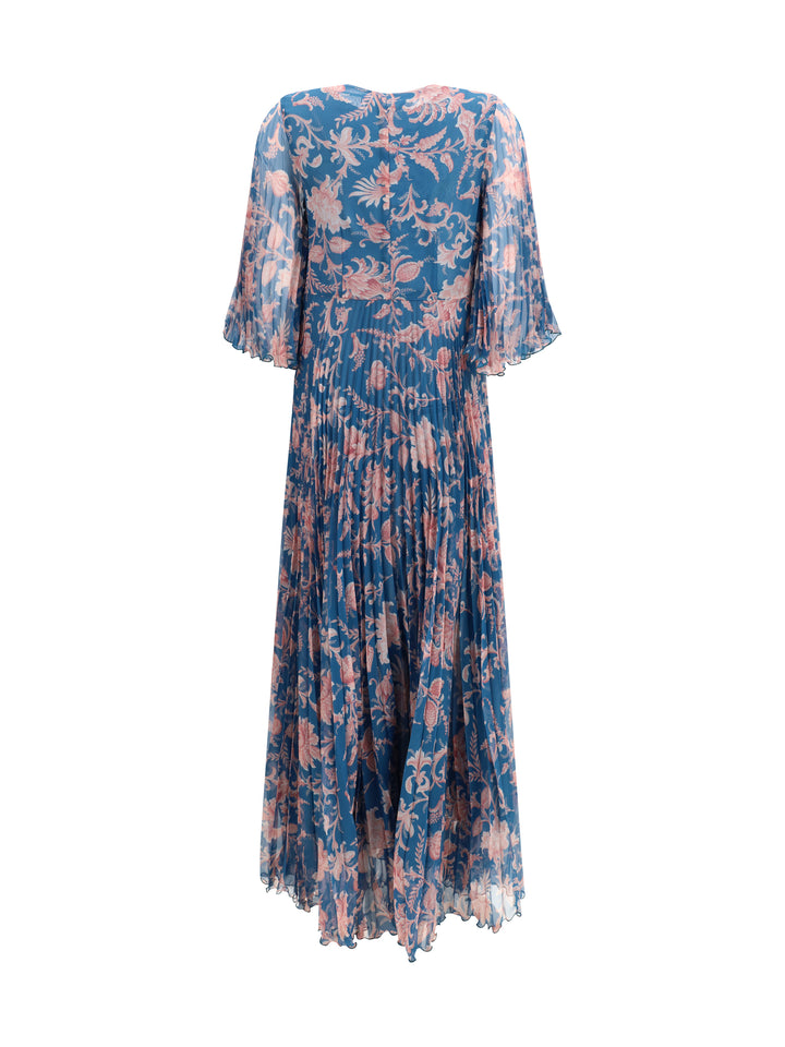 Maxi pleated Dress with flared sleeves 2