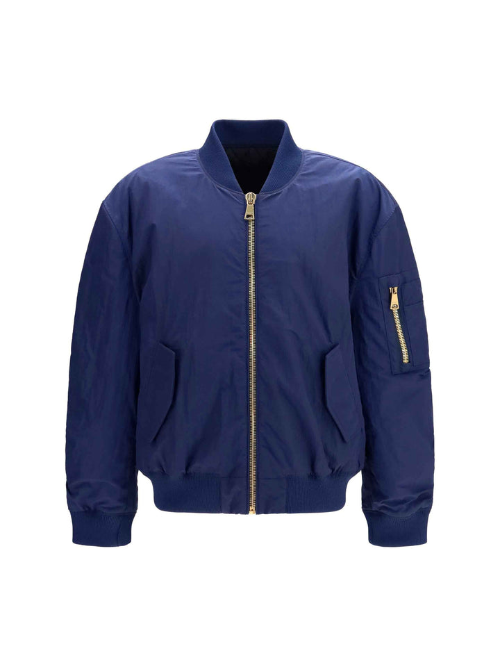 Nylon Bomber Jacket with embroidered back logo