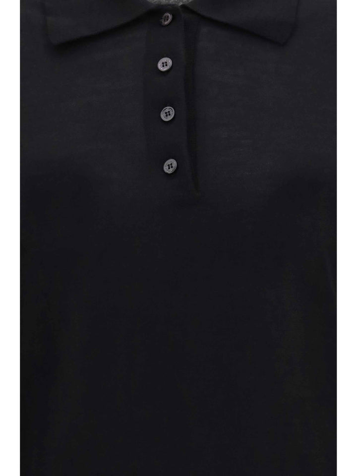 Long sleeve merino wool Polo
