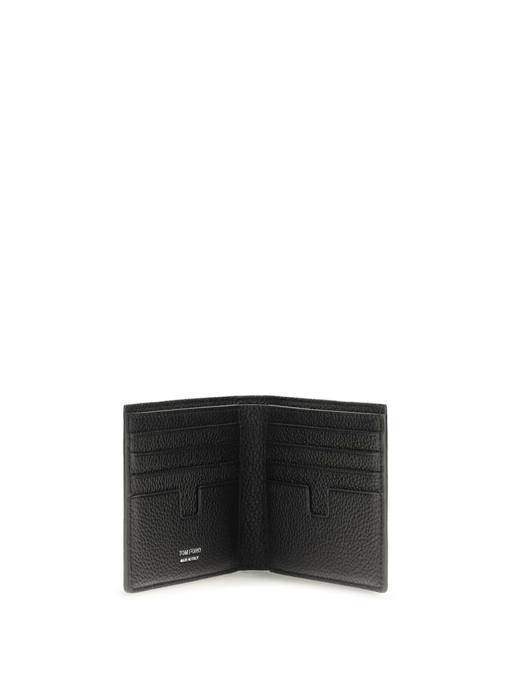 T Line bifold Wallet in grained leather 3