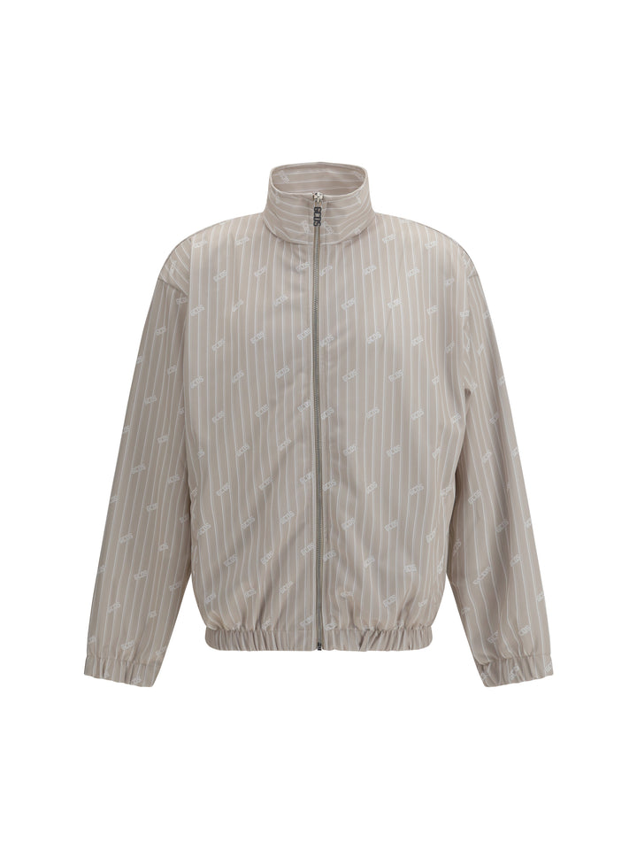 Pinstriped Track Jacket with all-over logo 1