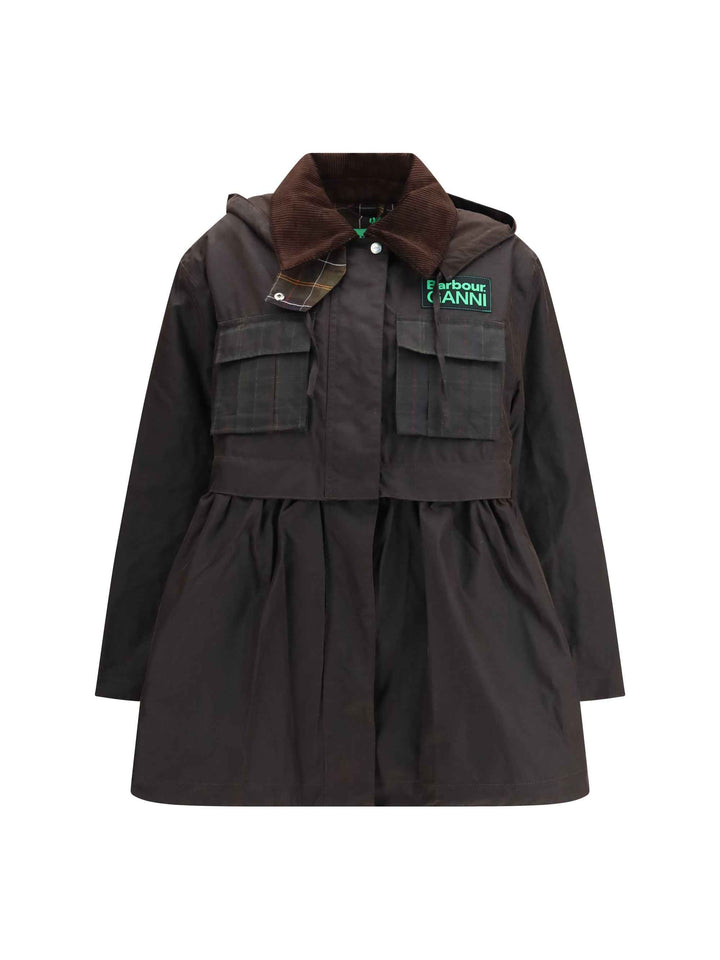 Waxed peplum Jacket by Barbour x GANNI