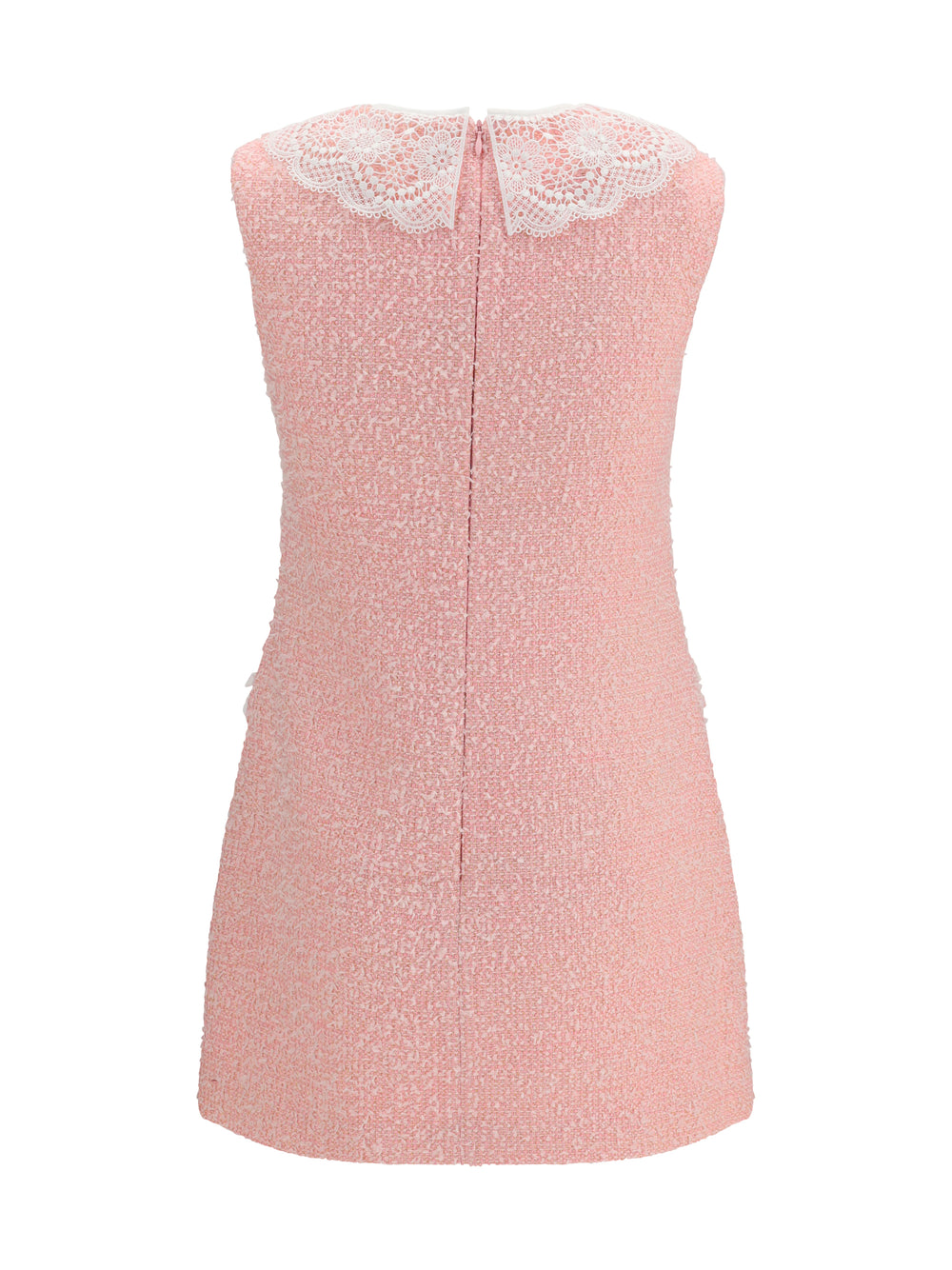 Bouclé mini Dress with lace collar 2