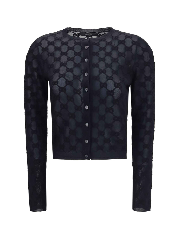 GG all-over viscose crepe Cardigan