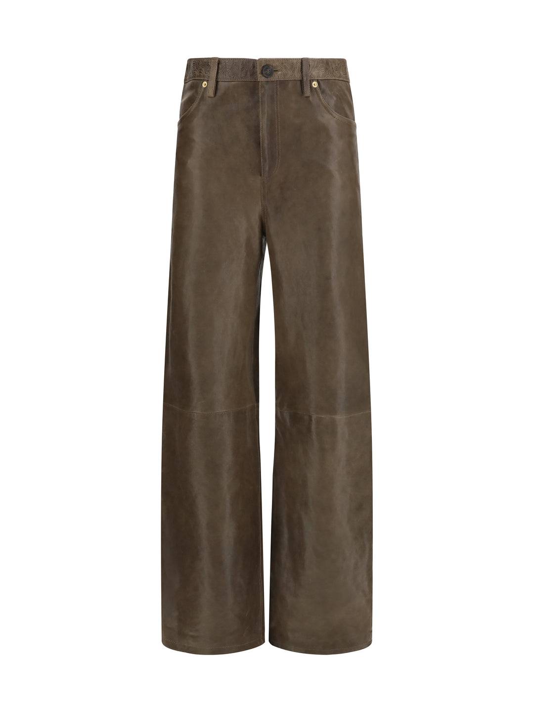 Melany leather Pants with embroidery 1