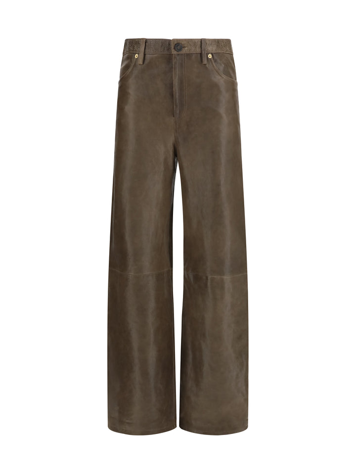 Melany leather Pants with embroidery 1