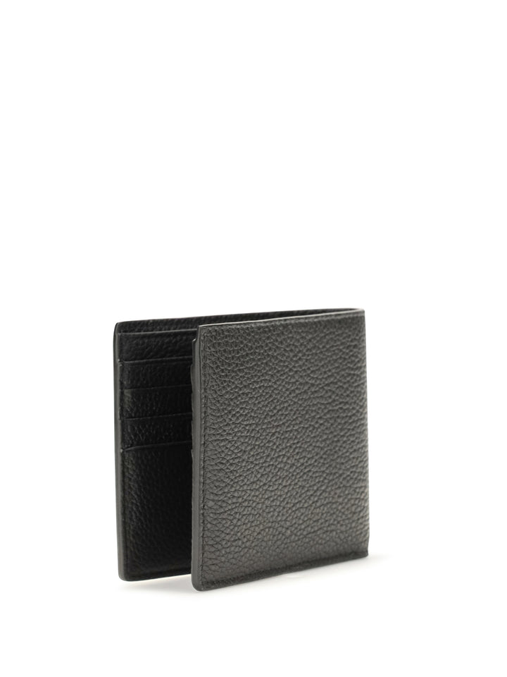 T Line bifold Wallet in grained leather 2