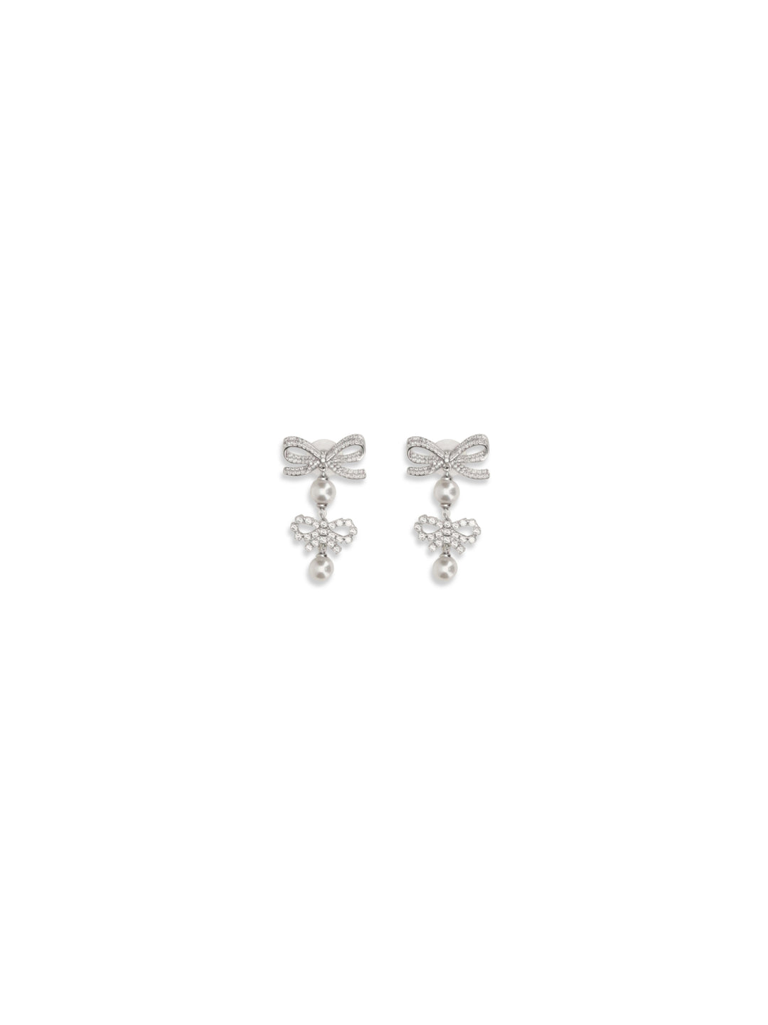 Double Bow Pearl Earrings 1