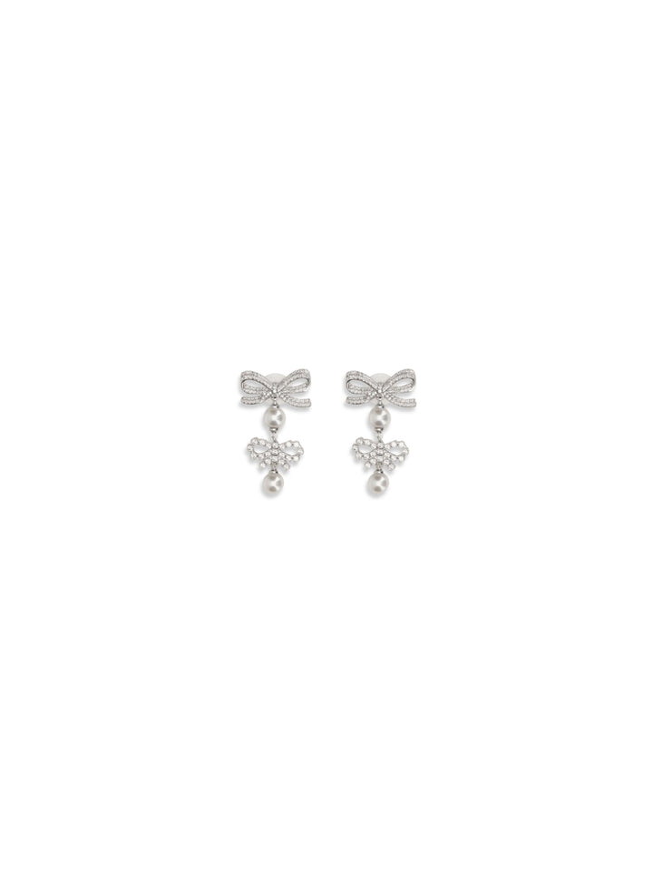 Double Bow Pearl Earrings 1