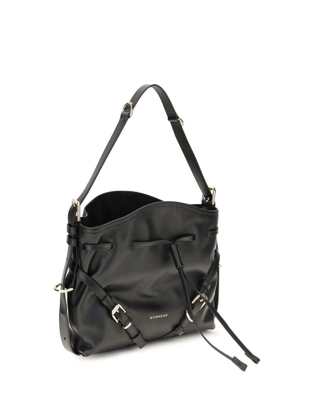 Small Voyou Bucket Handbag in glossy leather 2