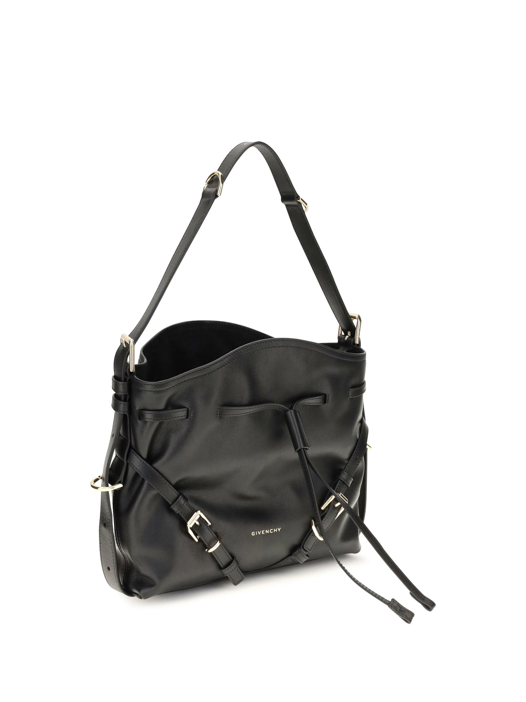 Small Voyou Bucket Handbag in glossy leather 2