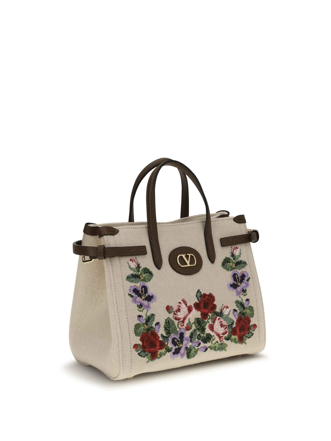 Antibes Mini Handbag in embroidered linen