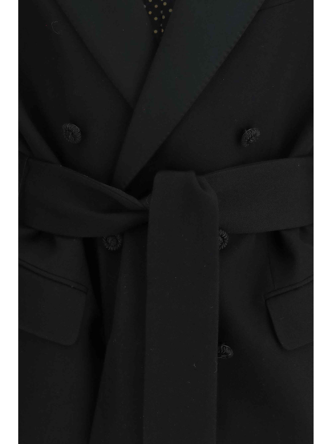 Double-breasted virgin wool Blazer with belt