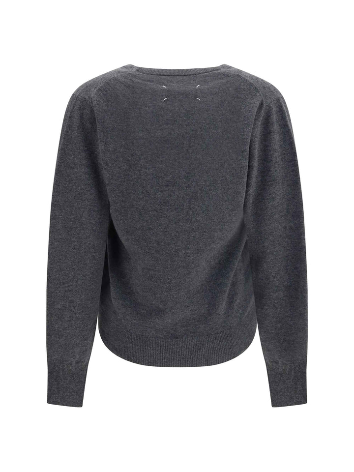 Wool Sweater with gathered neckline