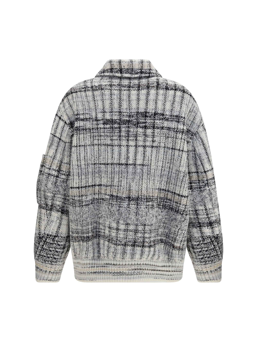 Oversized check wool-blend Bomber Jacket