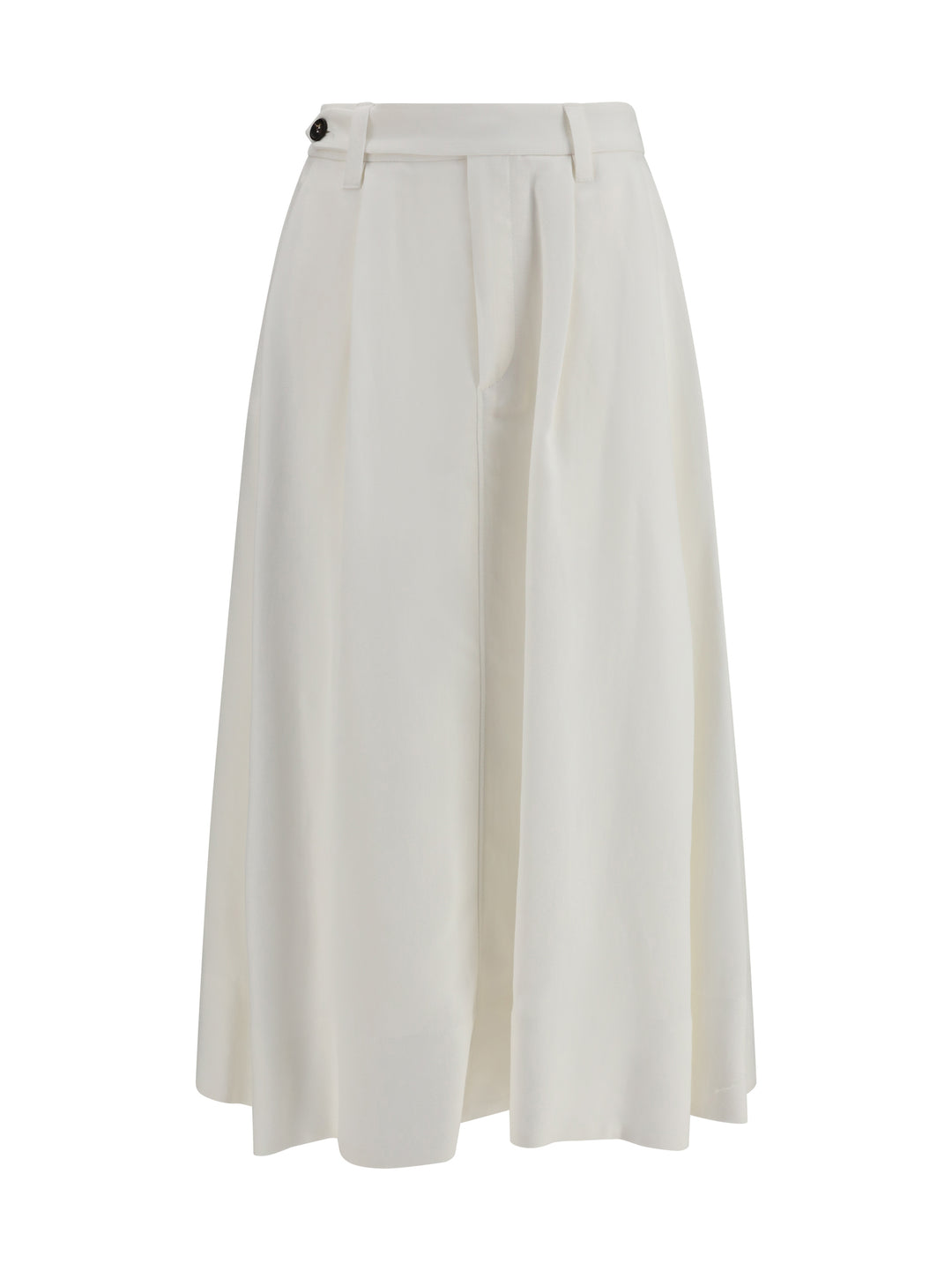 Fluid twill tailored Skirt with monili 1