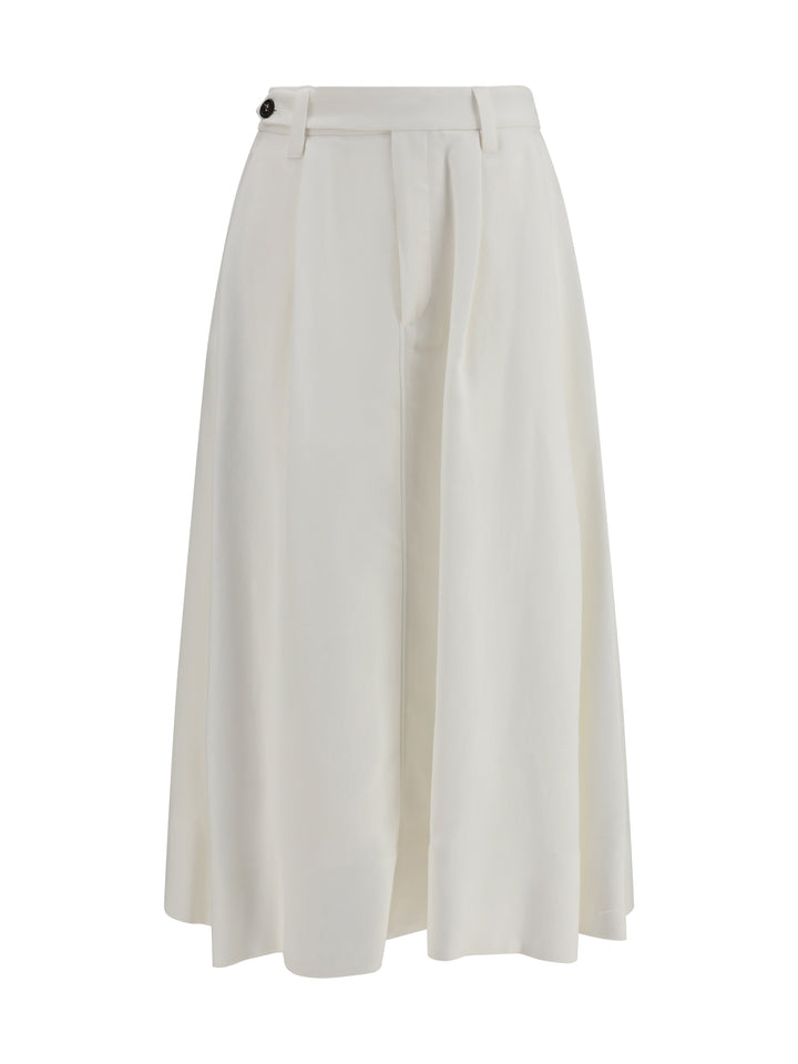Fluid twill tailored Skirt with monili 1