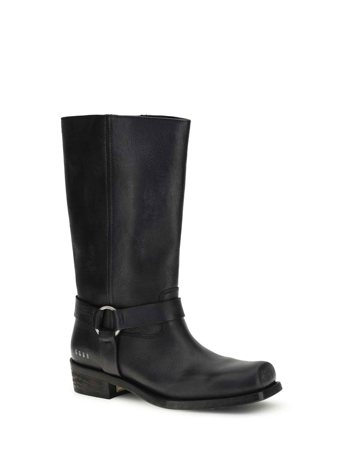 Leather Biker Boots