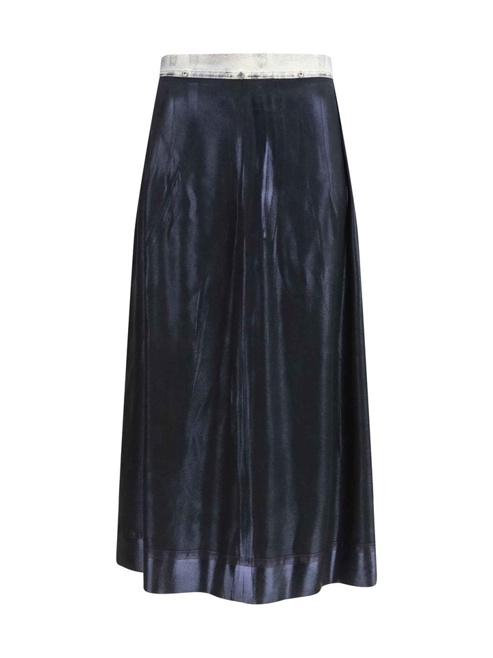 Foil-treated midi Skirt
