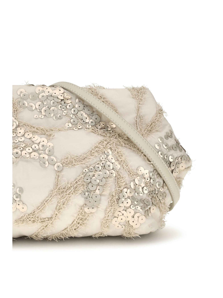 Embroidered silk organza Clutch