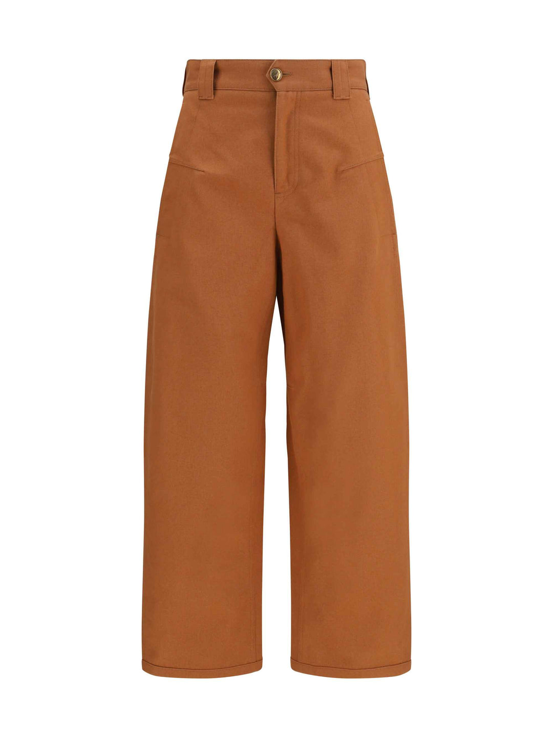 Cotton canvas barrel-leg Pants