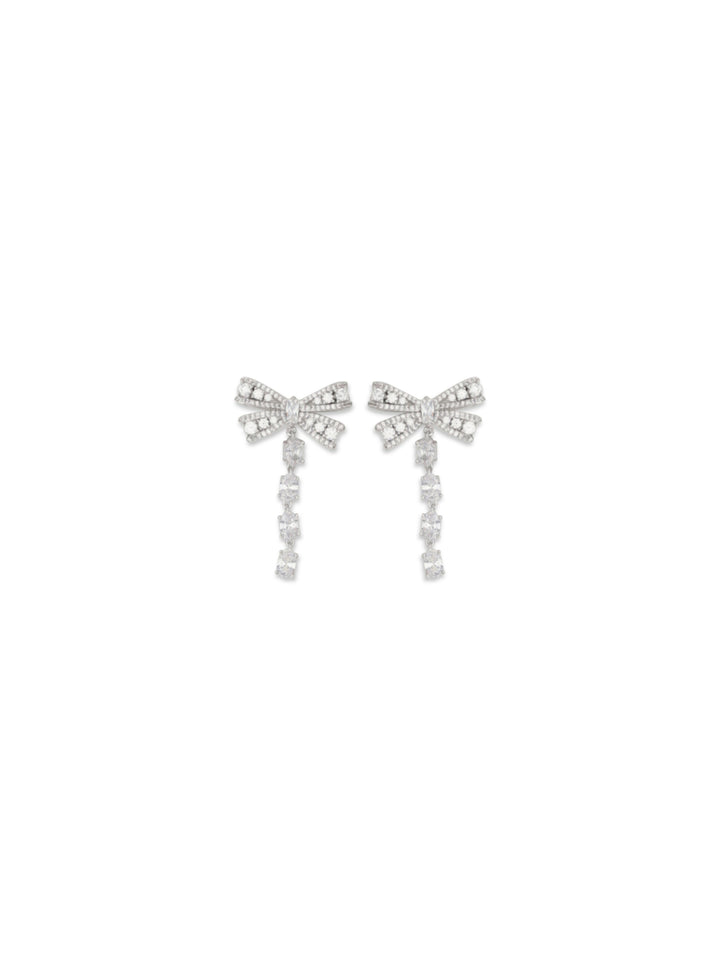 Crystal bow drop Earrings 1
