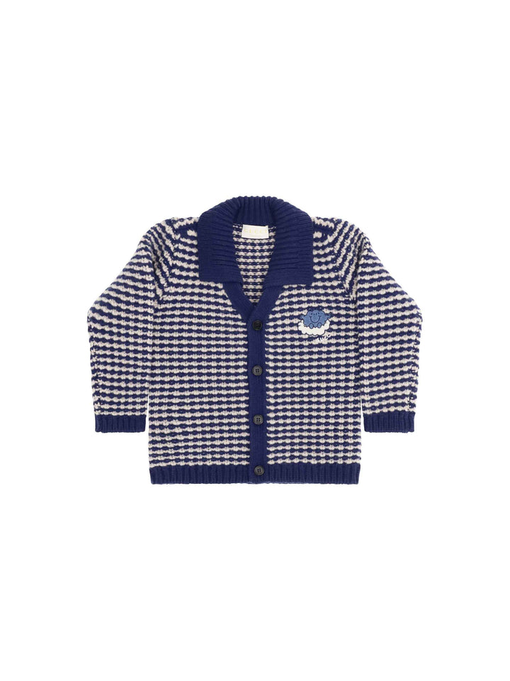 Striped wool Cardigan with Mr. Happy for Boy