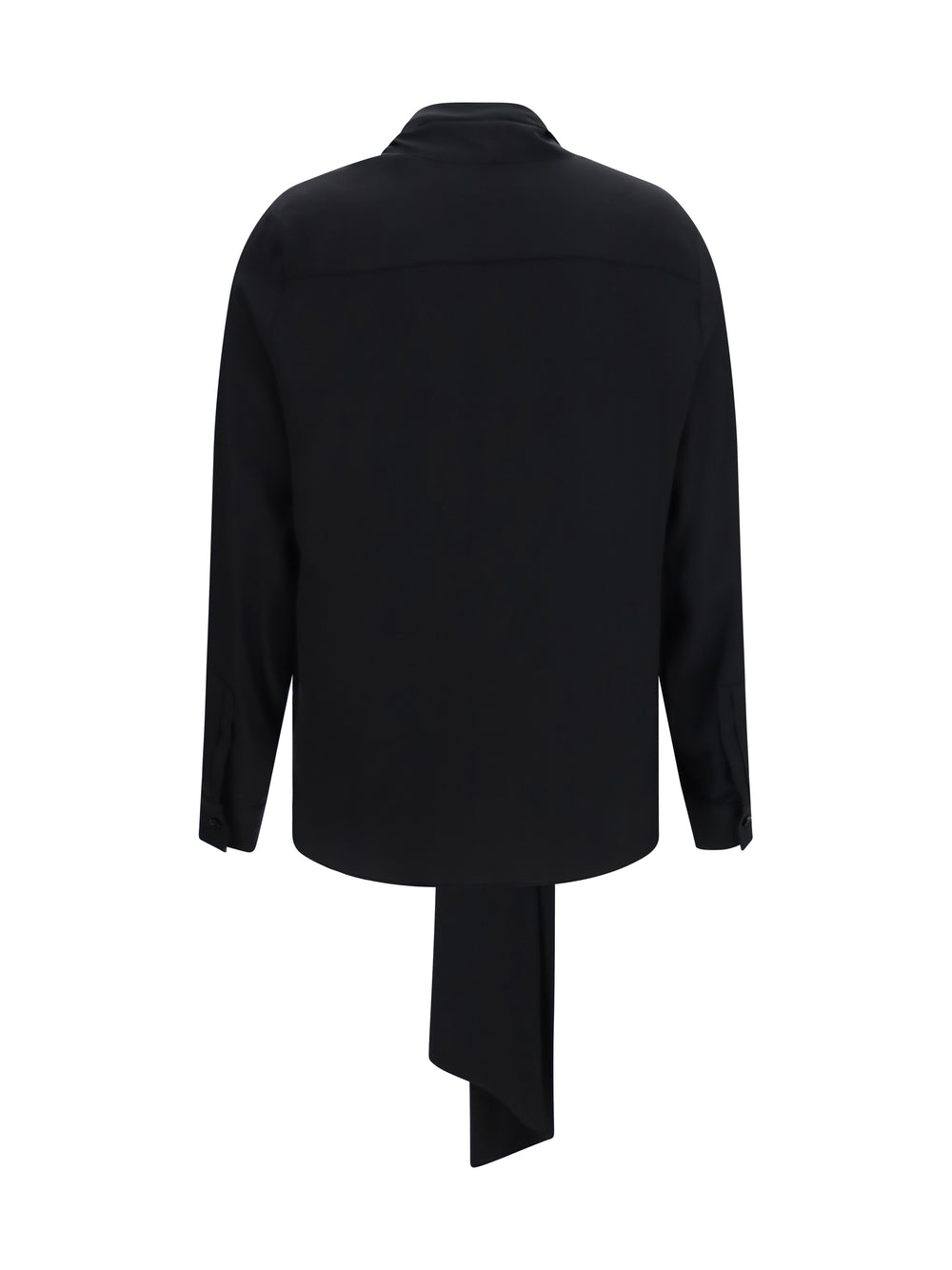 Silk Blouse with embroidered logo and scarf detail 2
