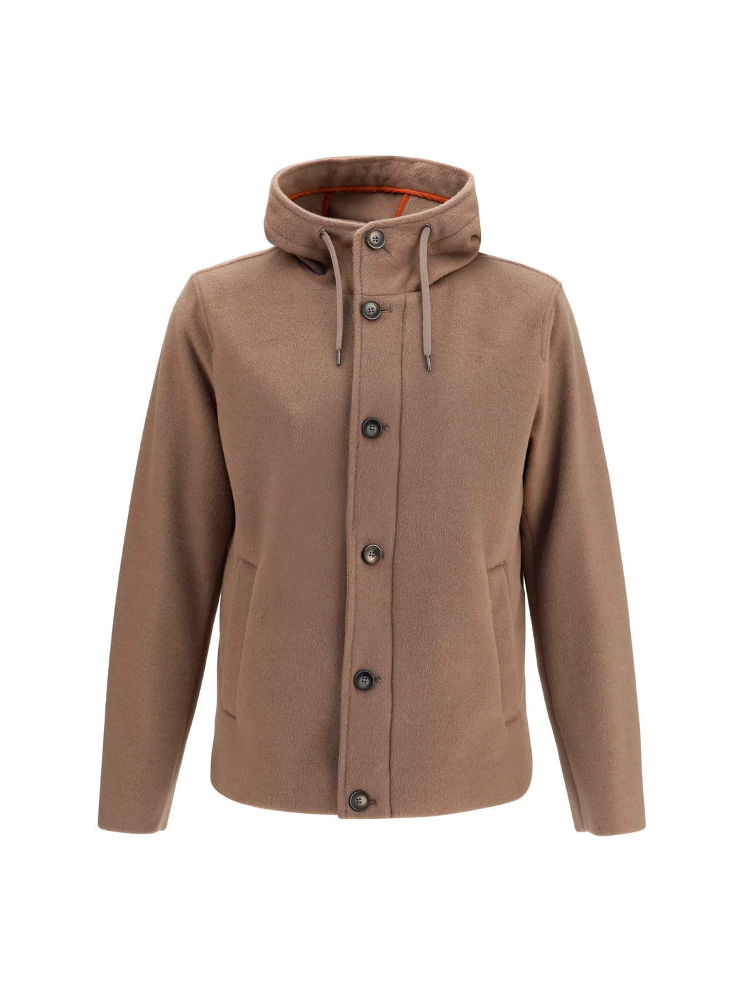 Hooded button-front Jacket