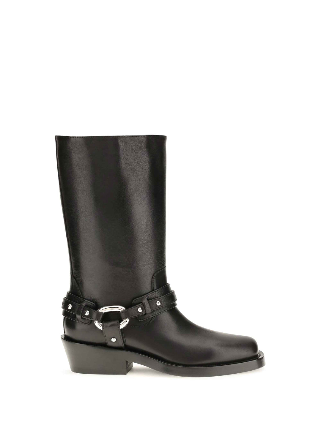 Leather buckle snkle Boots