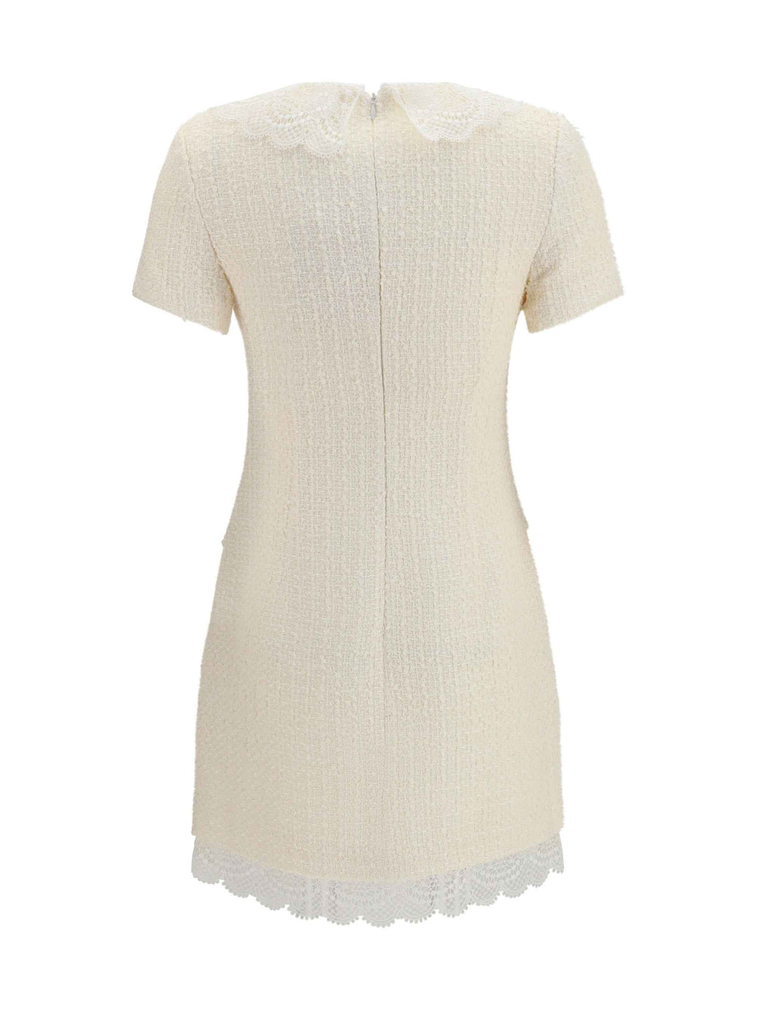 Tailored mini Dress with bouclé lace inserts