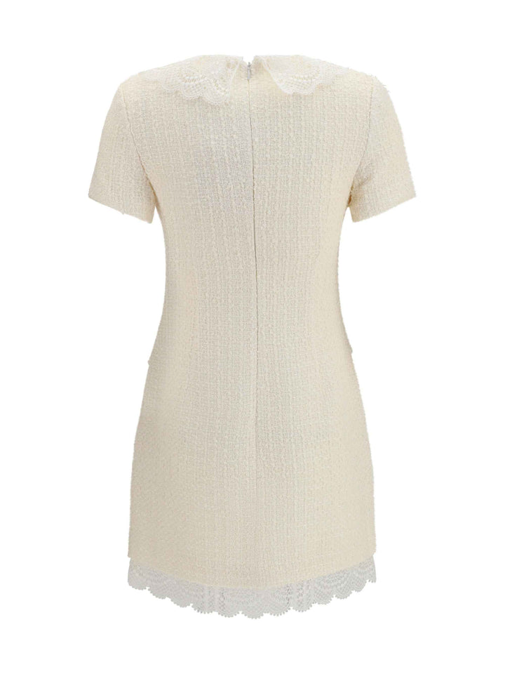 Tailored mini Dress with bouclé lace inserts