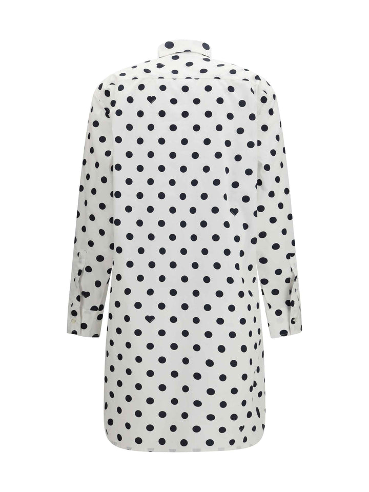 Polka-dot midi shirt Dress