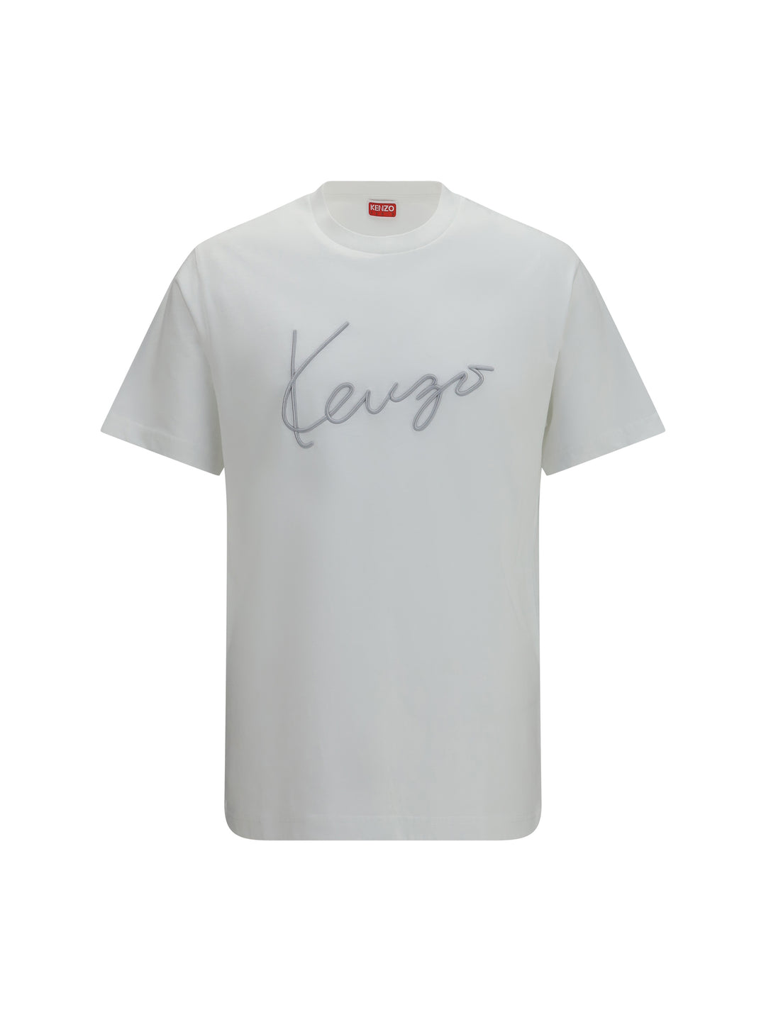Embroidered signature cotton T-shirt 1