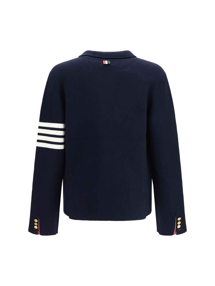 Single-breasted wool Jacket with four-bar sleeve detail
