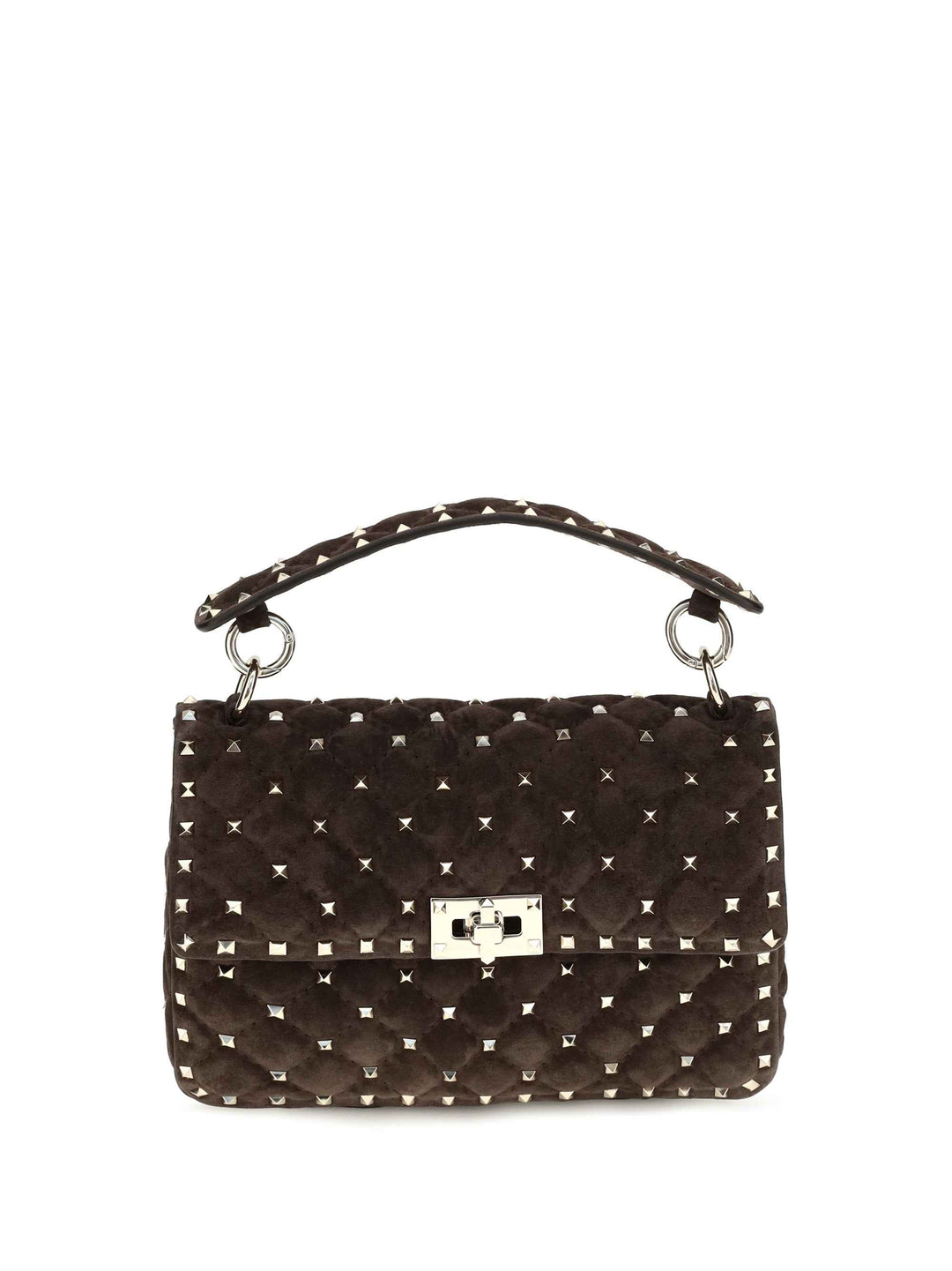 Medium Rockstud Spike suede Top Handle Bag