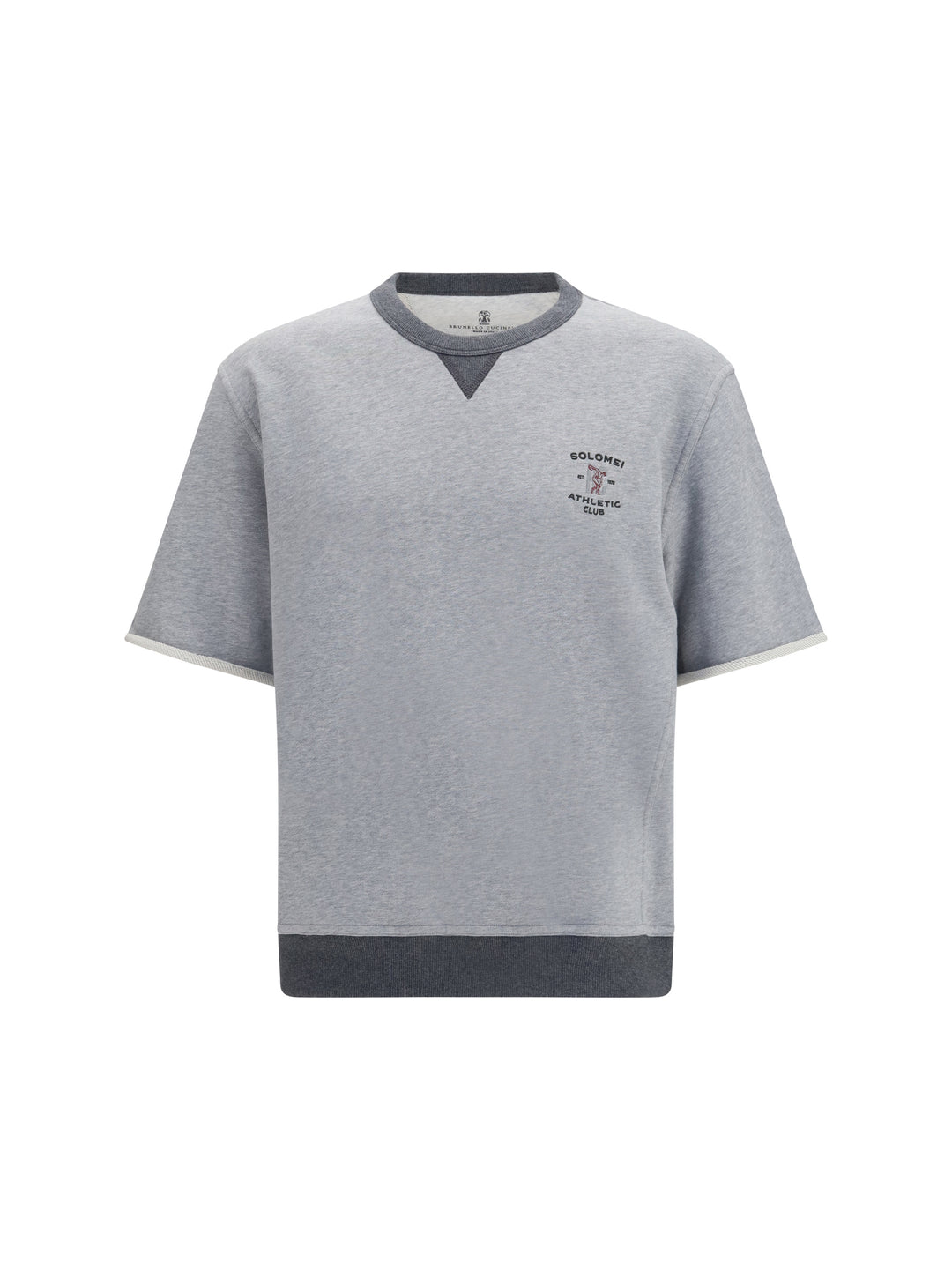 Melange fabric T-shirt 1