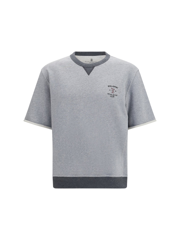 Melange fabric T-shirt 1