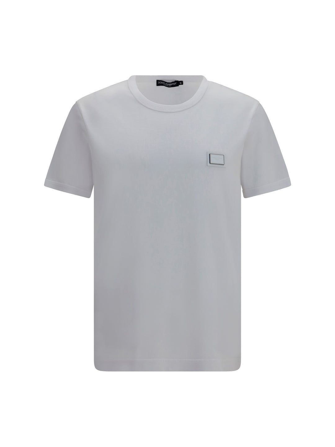 Cotton T-shirt with logo plaque 1