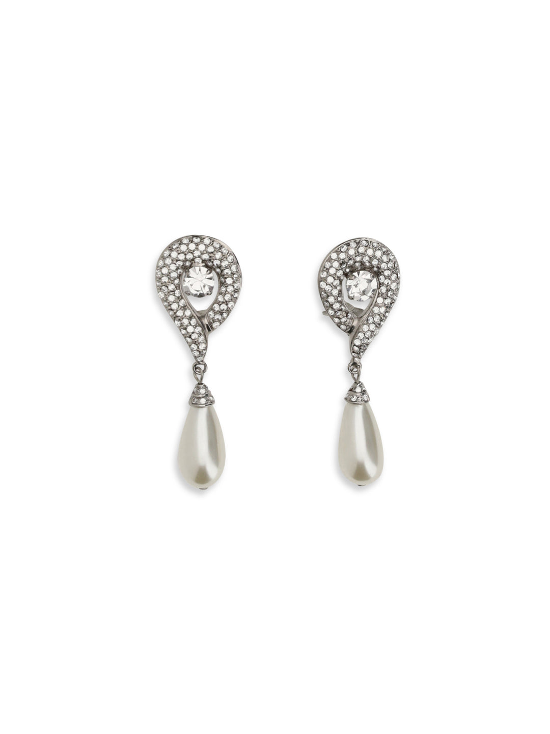 Crystal Earrings with pearl pendants 1