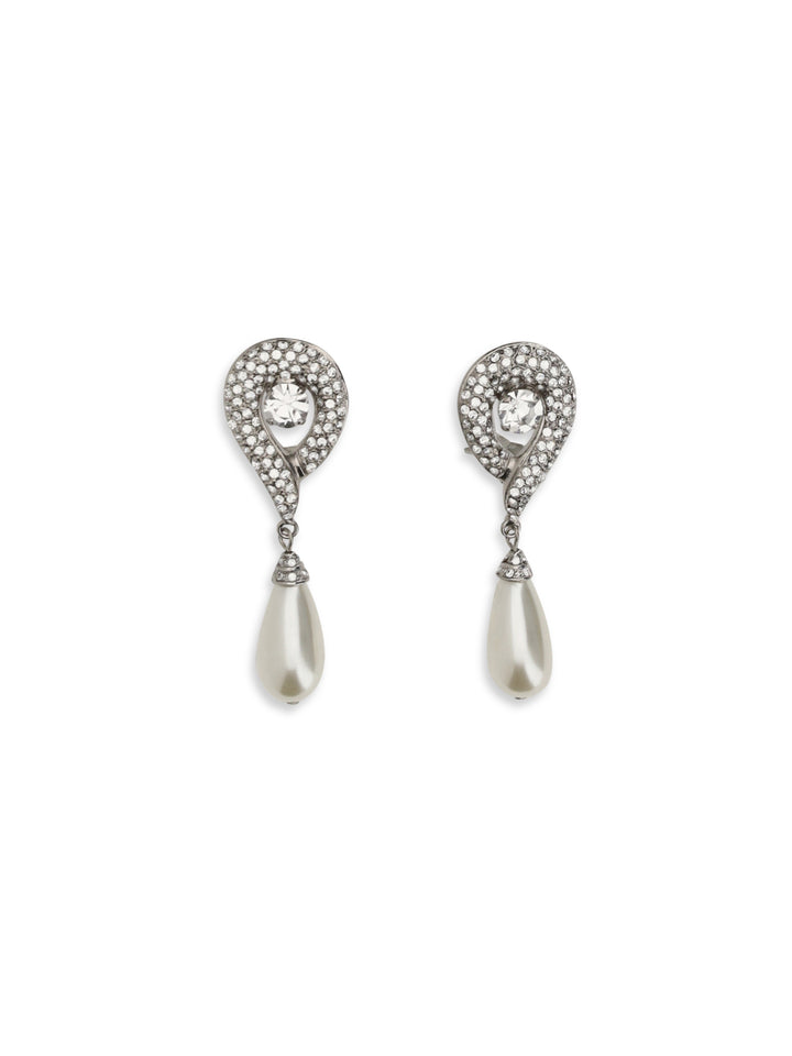 Crystal Earrings with pearl pendants 1