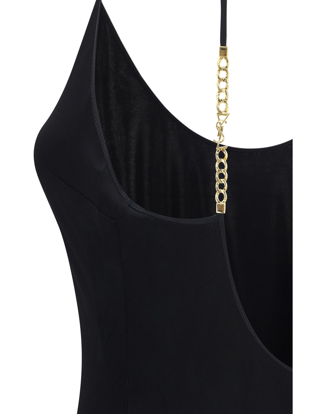Backless knit Dress with Cassandre chain 3