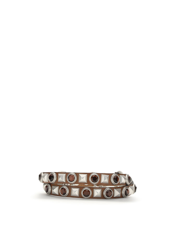 Leather Belt with jeweled studs 1