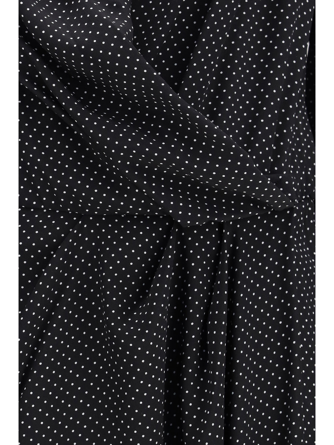 Criss Cross polka-dot silk crepe de chine long Dress 3