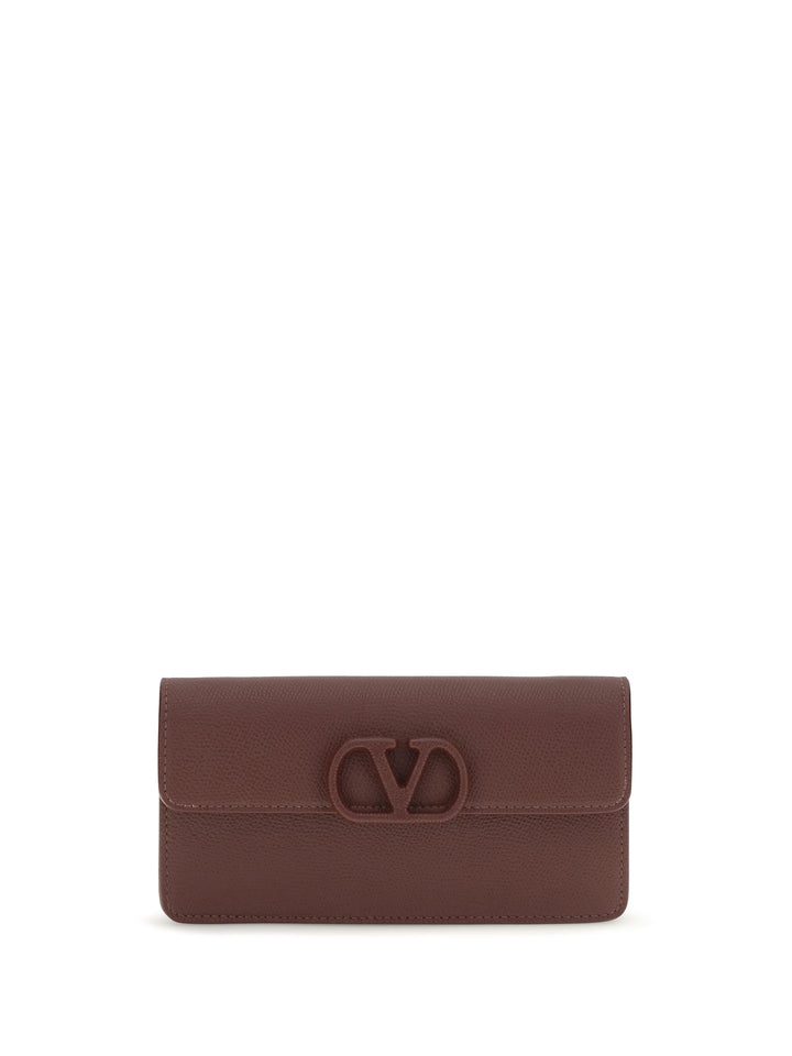VLogo signature grainy calfskin chain Wallet 1