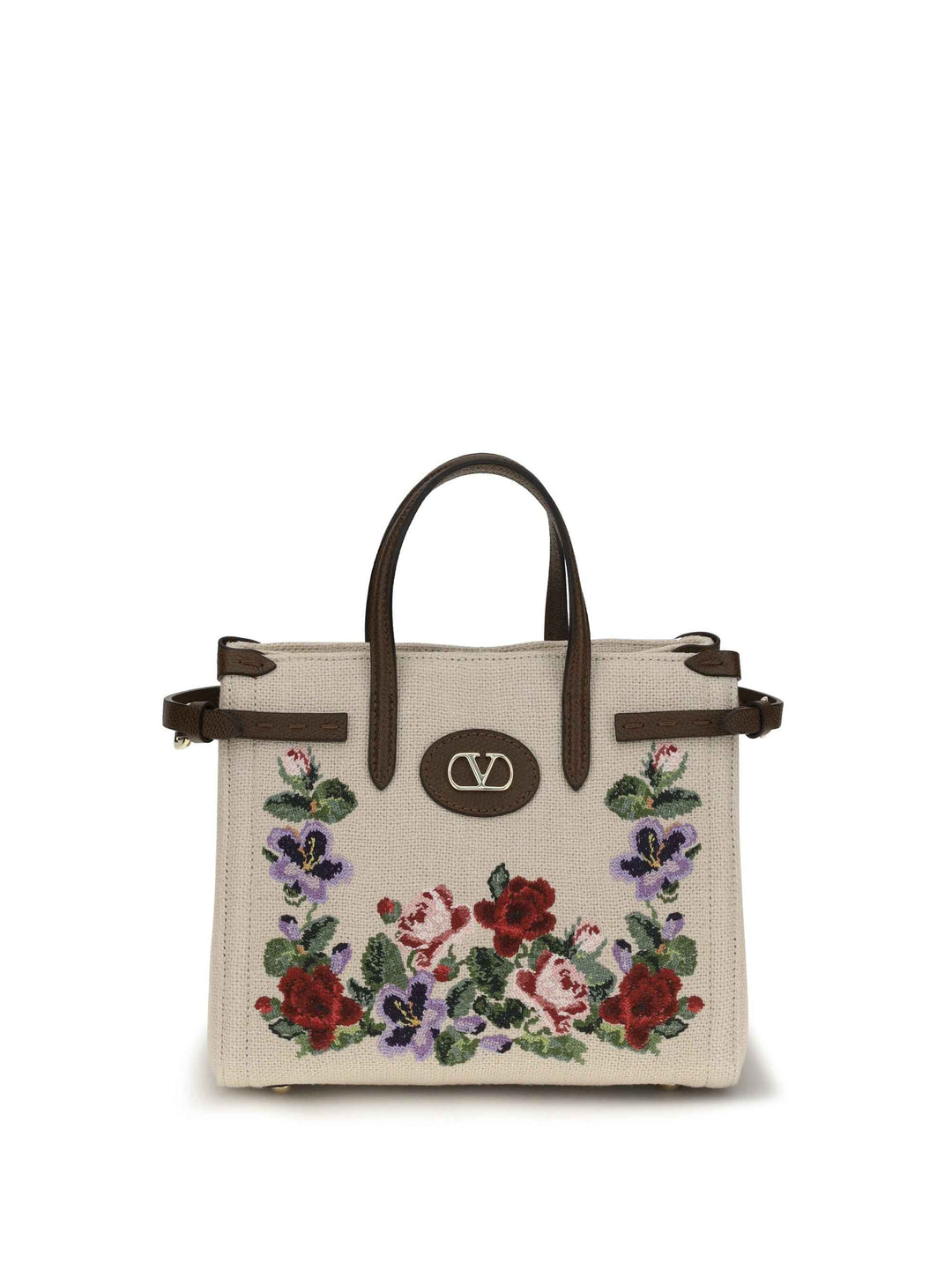 Antibes Mini Handbag in embroidered linen