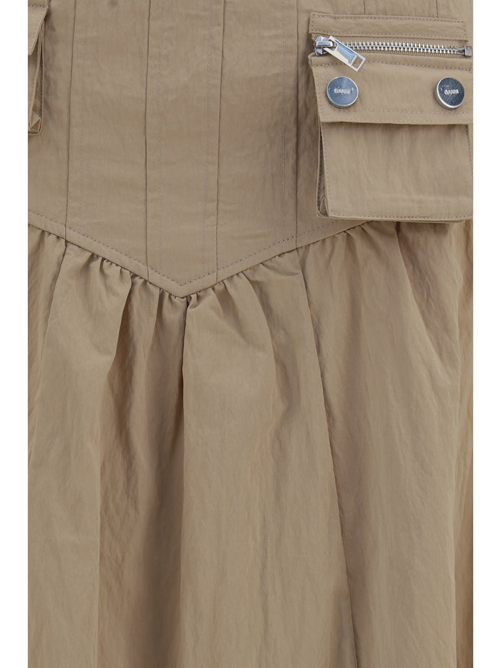 Corset-detail and ruched midi Skirt 3